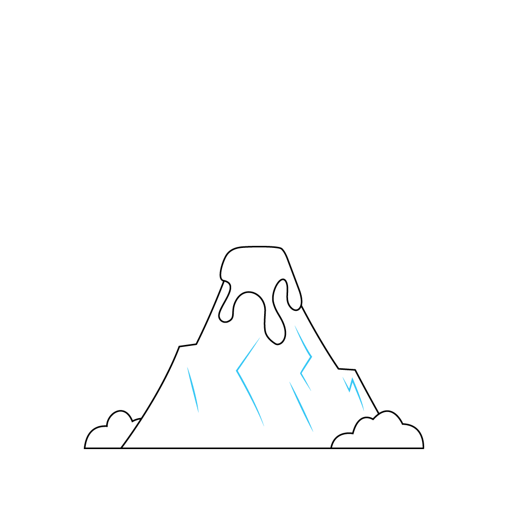 How to Draw A Volcano Step by Step Step  5