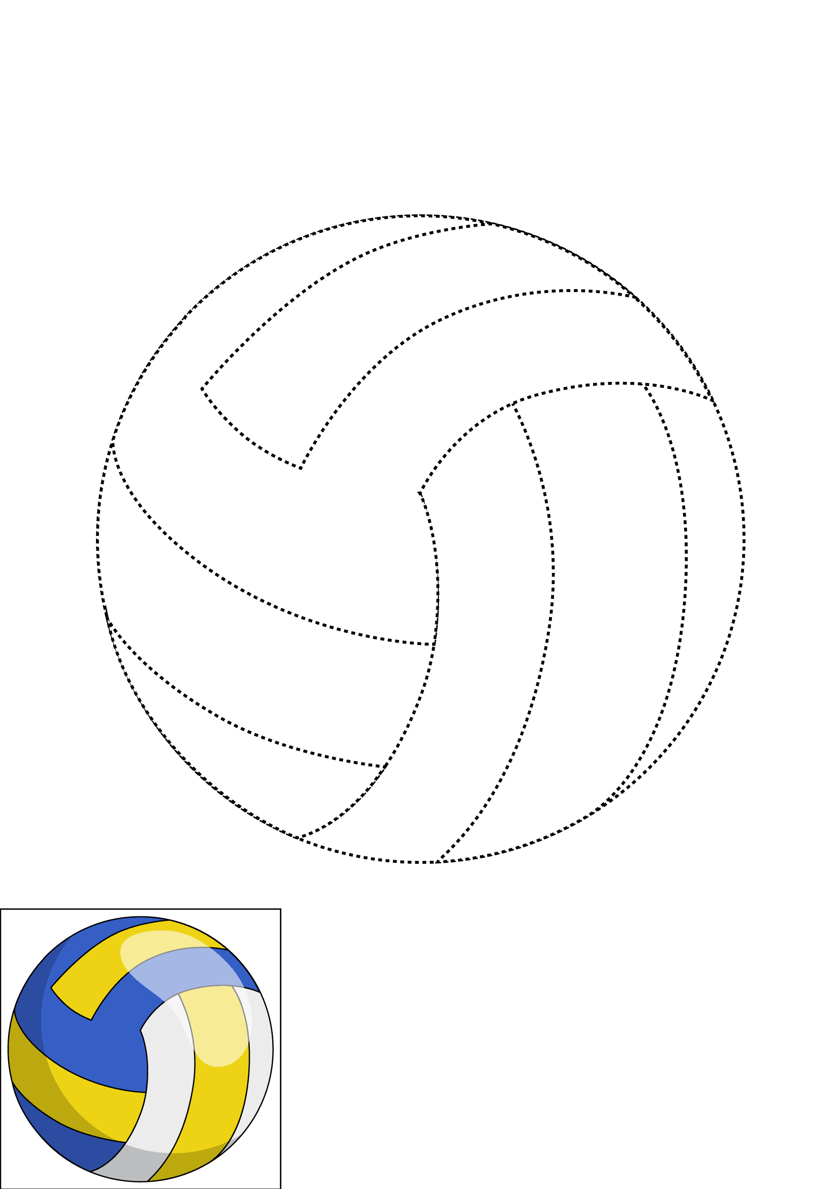 How to Draw A Volleyball Step by Step Printable Dotted