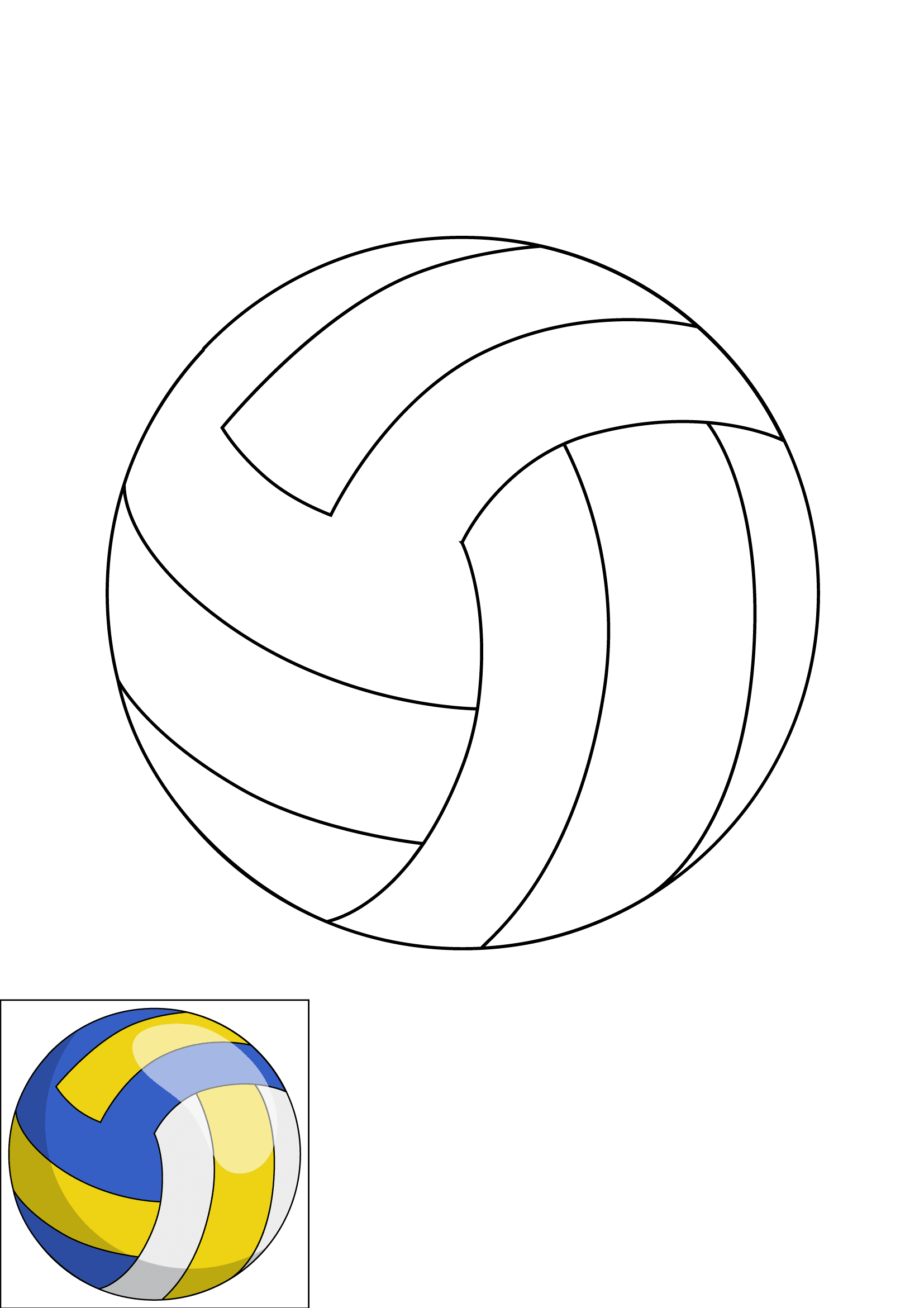 How to Draw A Volleyball Step by Step Printable Color