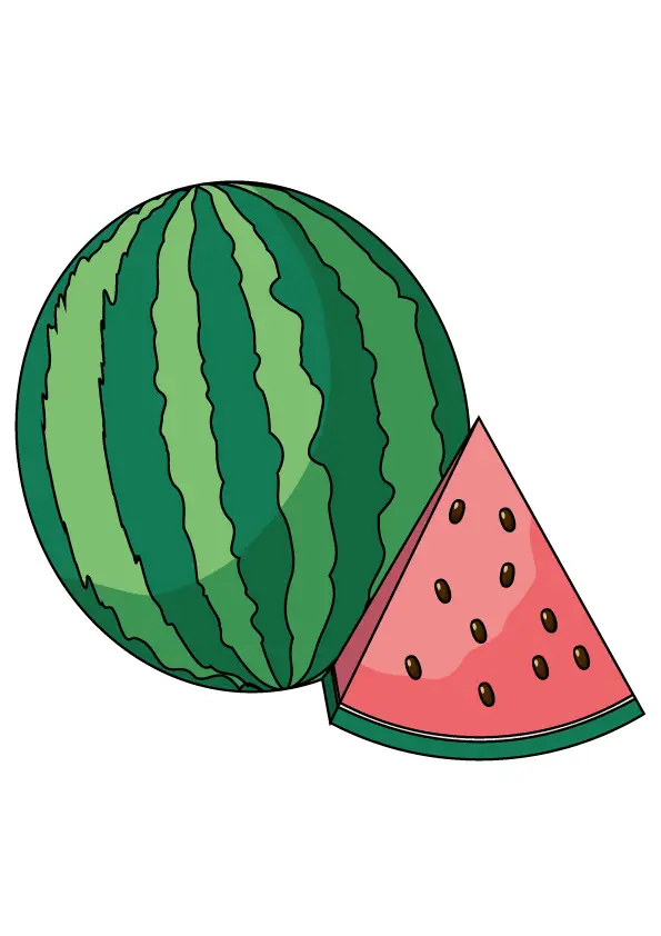 How to Draw A Watermelon Step by Step Printable
