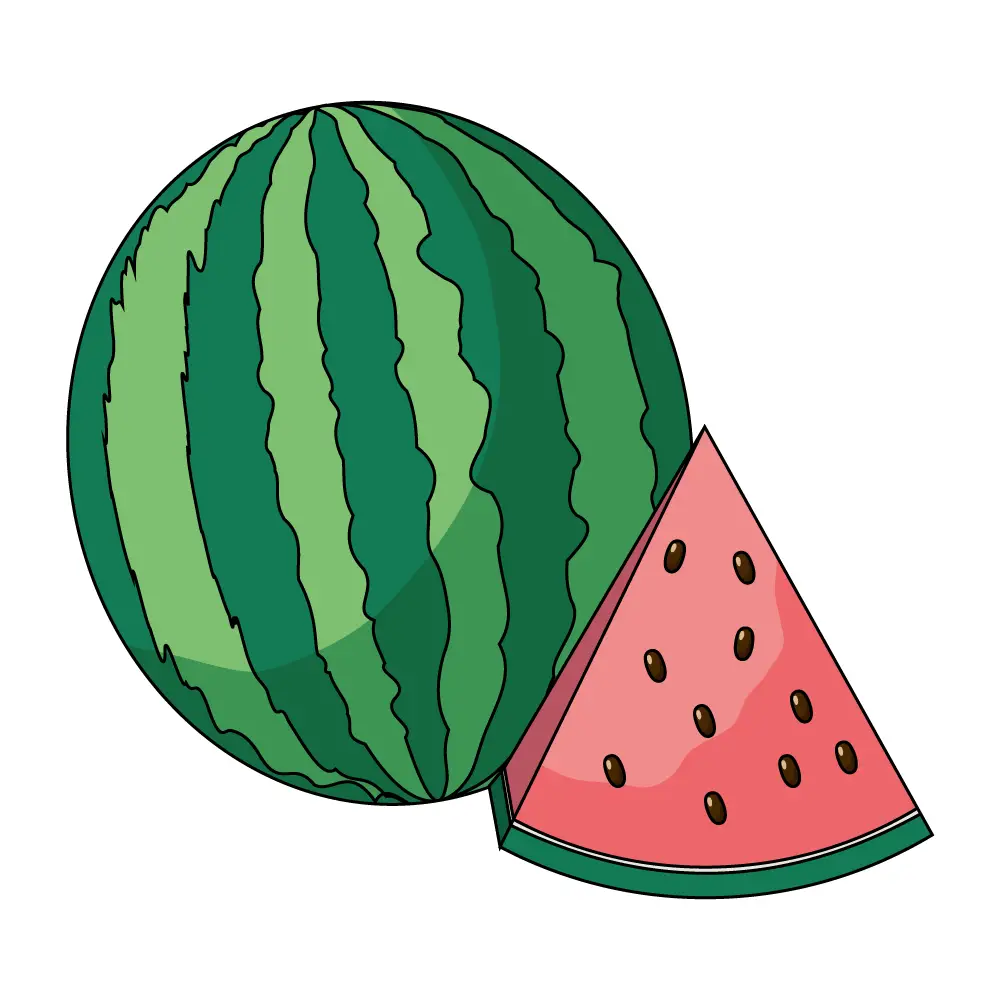 How to Draw A Watermelon Step by Step Step  12