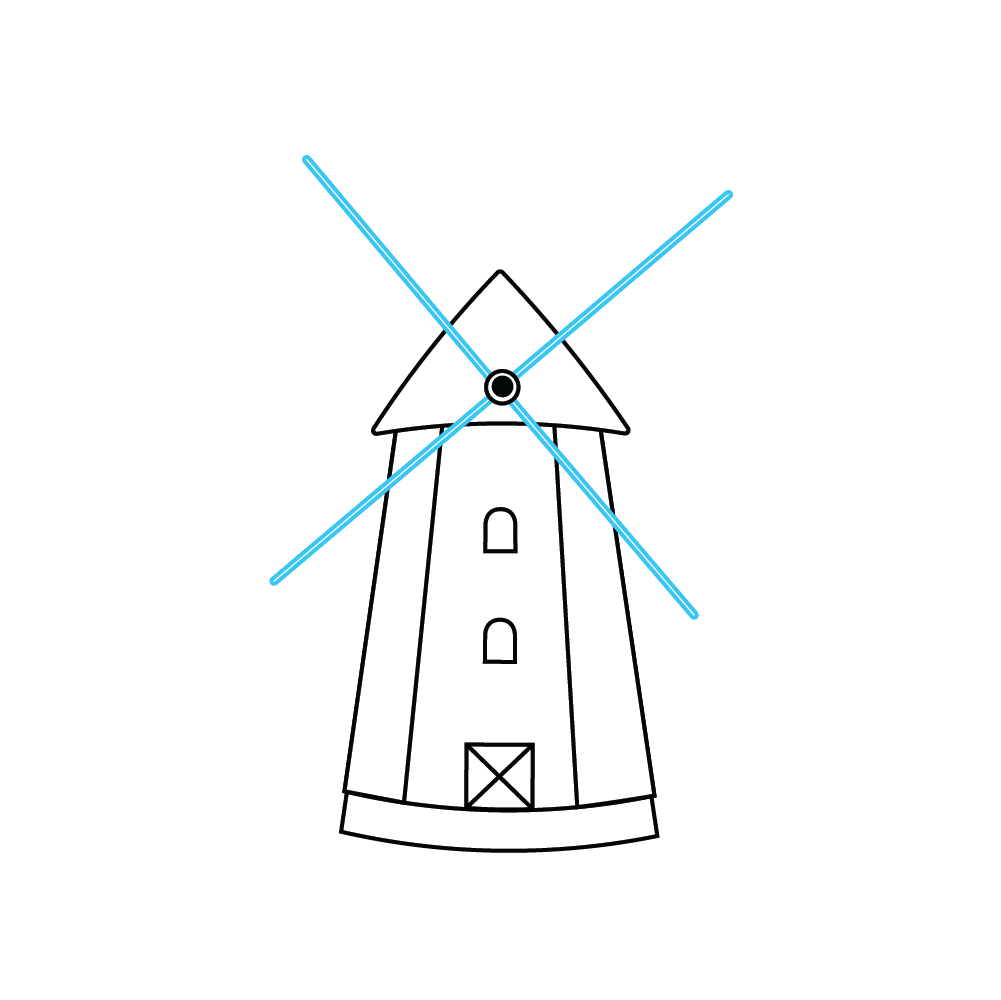 How to Draw A Windmill Step by Step Step  6