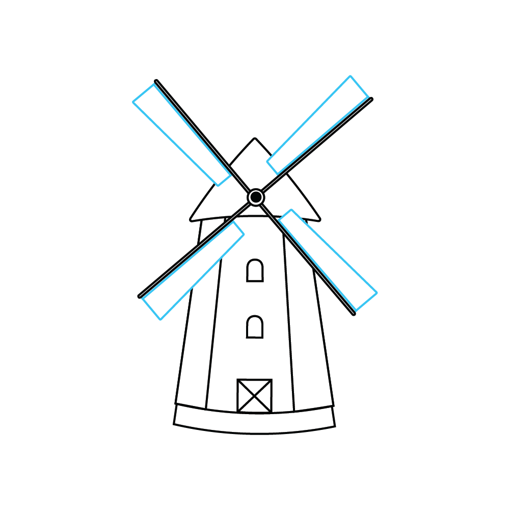 How to Draw A Windmill Step by Step Step  7