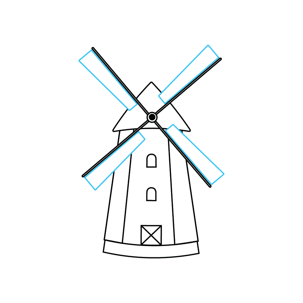 How to Draw A Windmill Step by Step