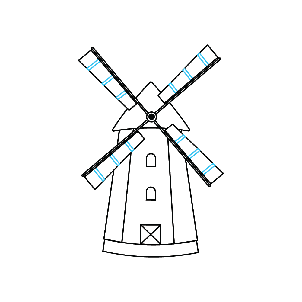 How to Draw A Windmill Step by Step Step  8