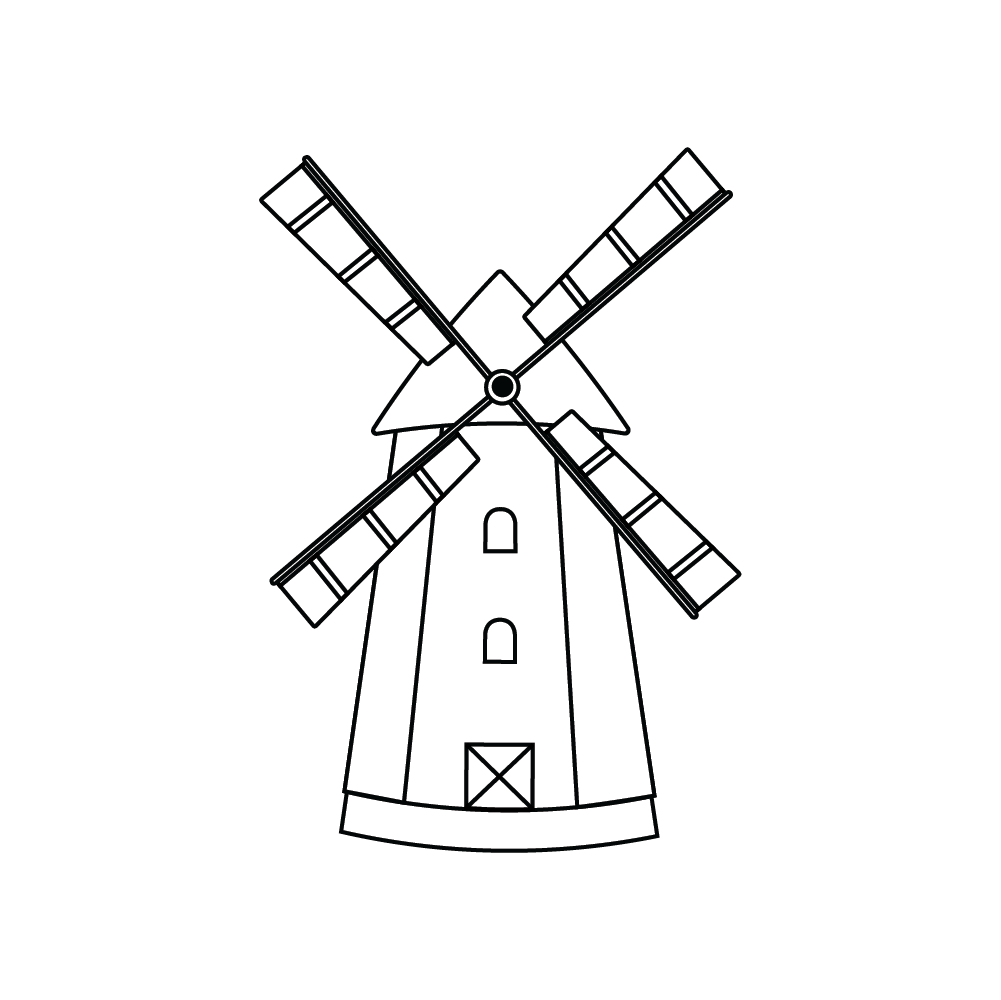 How to Draw A Windmill Step by Step Step  9