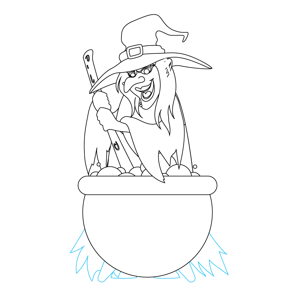 How to Draw A Witch Step by Step Step  12