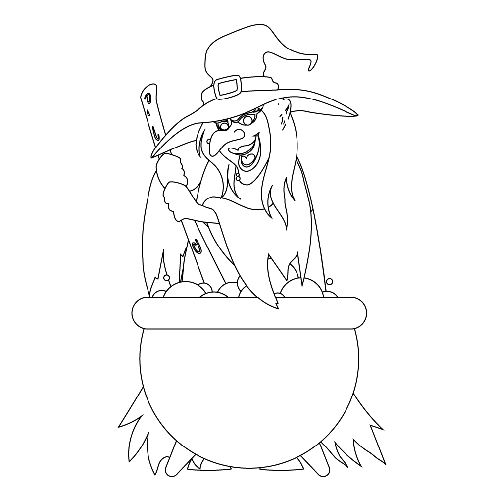 How to Draw A Witch Step by Step Step  13