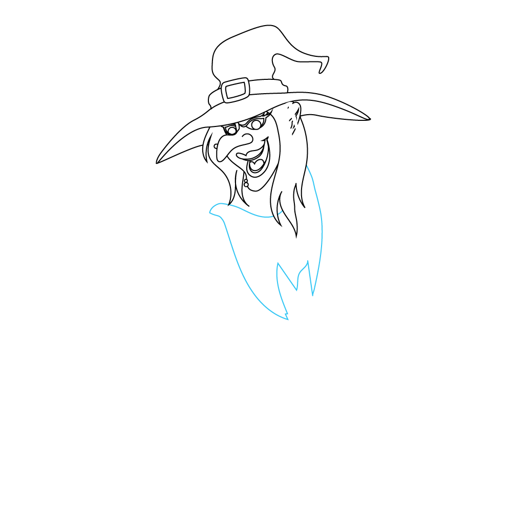 How to Draw A Witch Step by Step Step  5