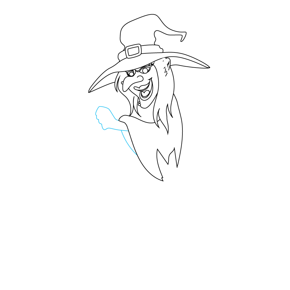 How to Draw A Witch Step by Step Step  6