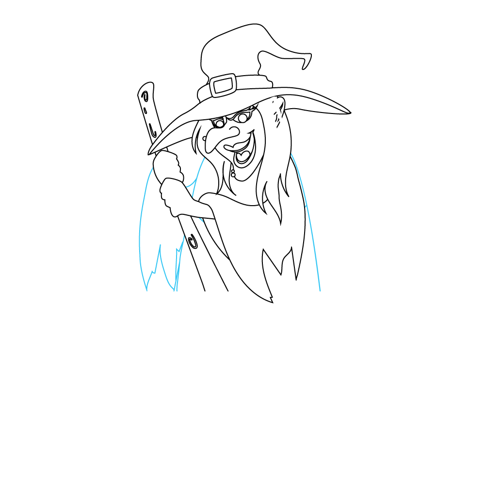 How to Draw A Witch Step by Step Step  8