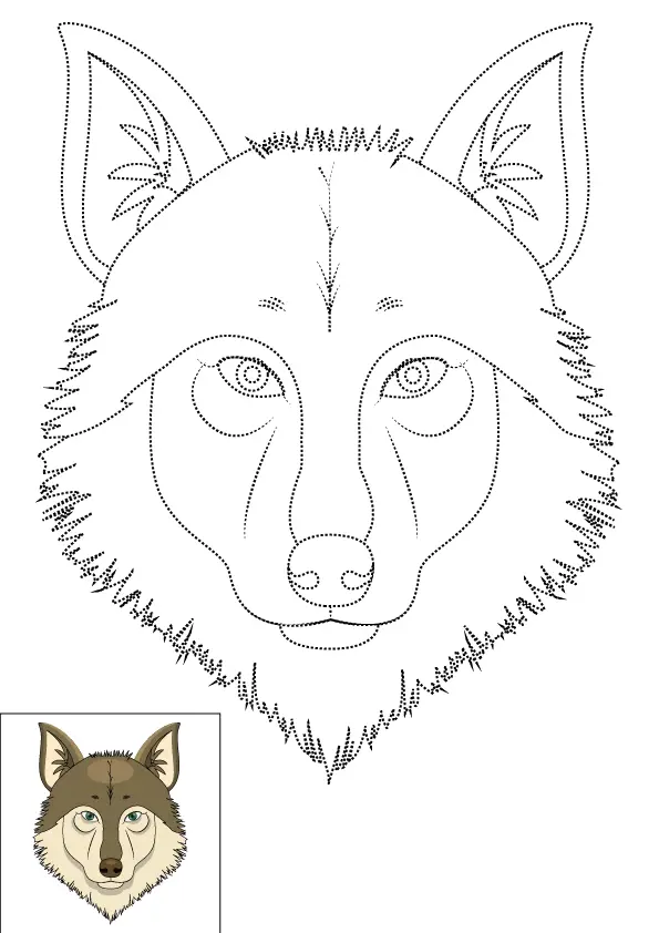 How to Draw A Wolf Head Step by Step Printable Dotted