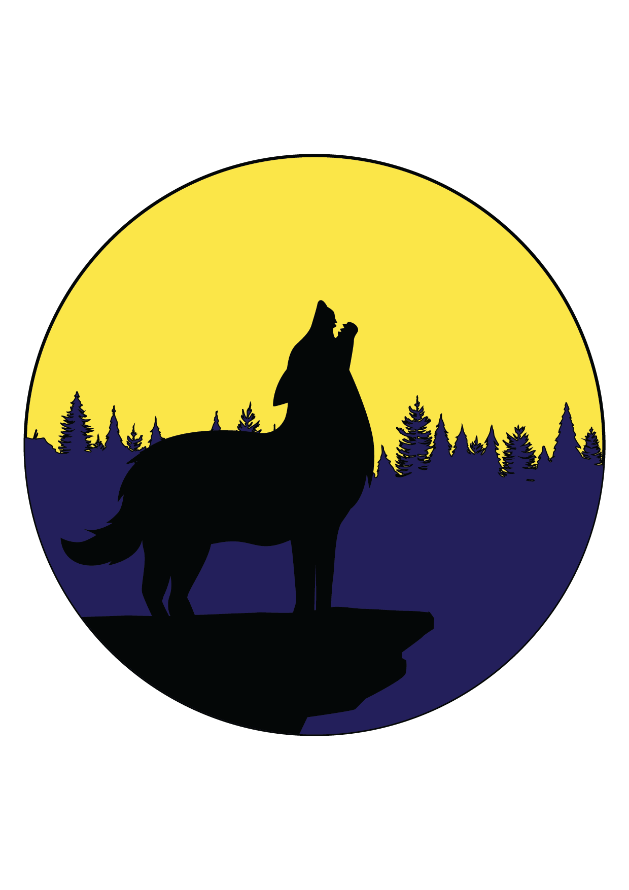 How to Draw A Wolf Howling Silhouette Step by Step Printable