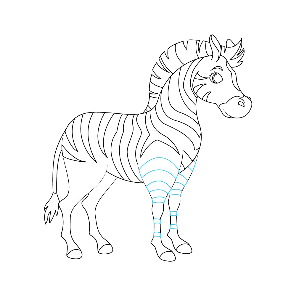 How to Draw A Zebra Step by Step Step  10