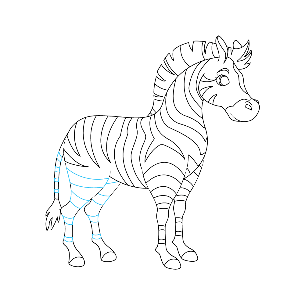 How to Draw A Zebra Step by Step Step  11