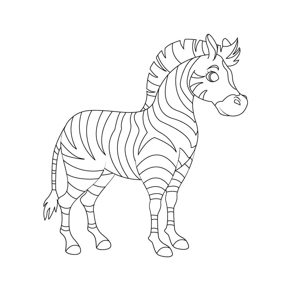 How to Draw A Zebra Step by Step Step  12