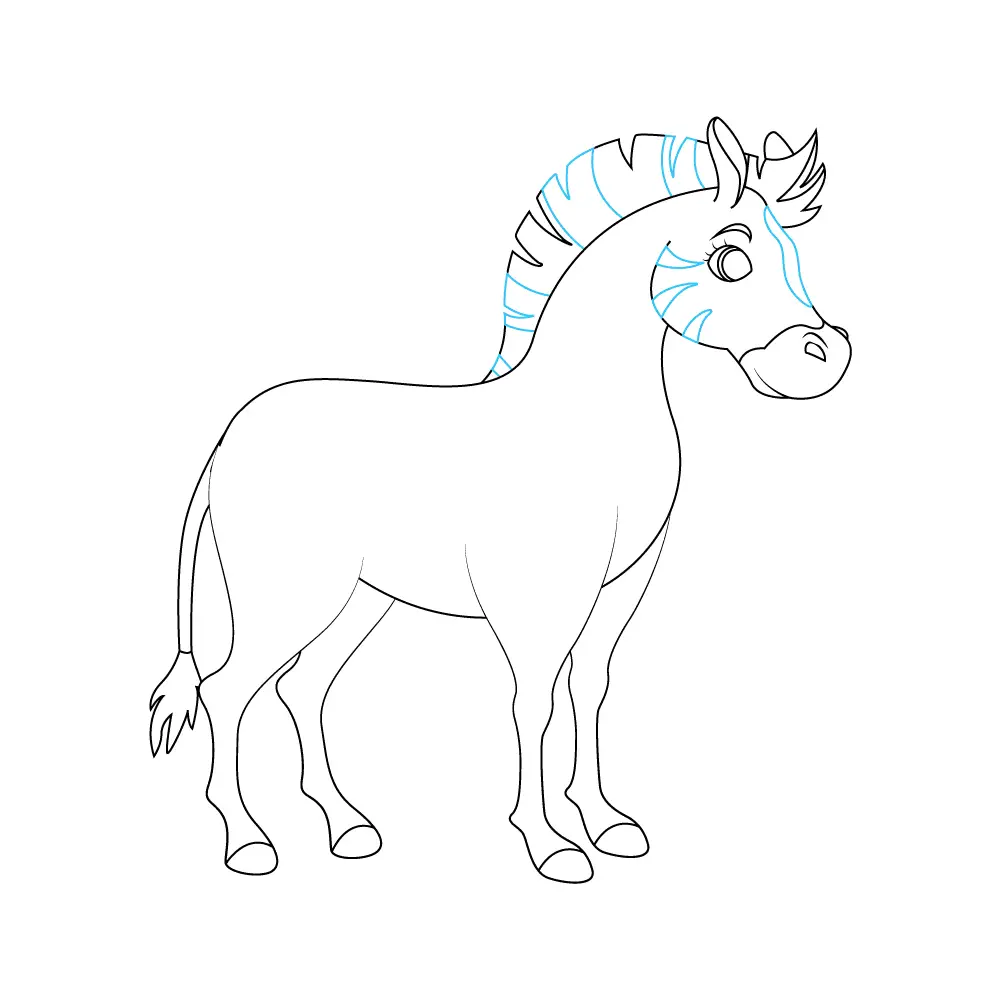 How to Draw A Zebra Step by Step Step  7