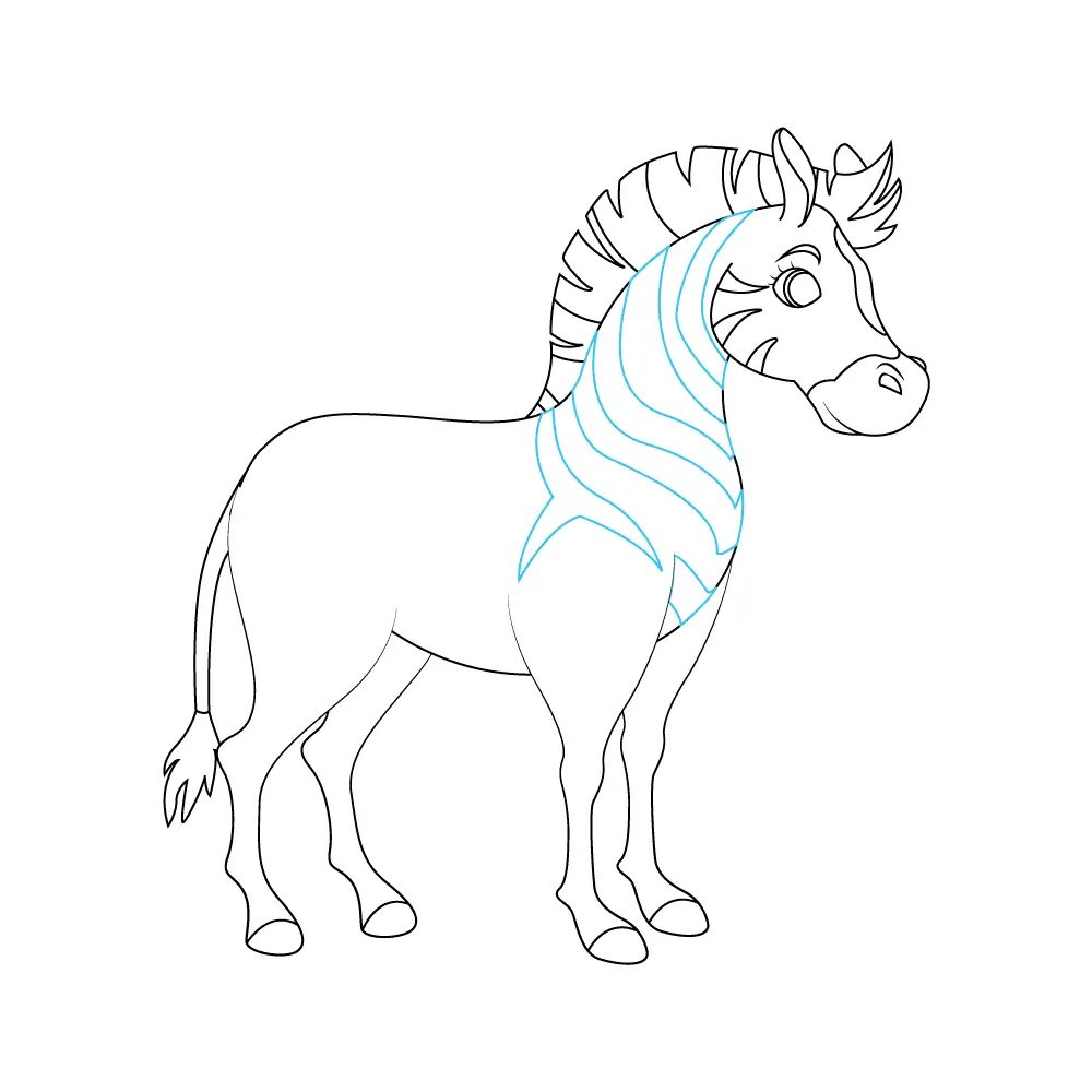 How to Draw A Zebra Step by Step Step  8