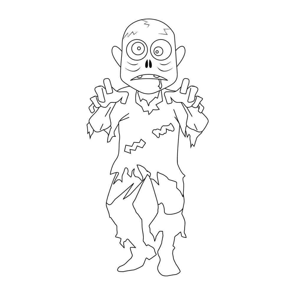 How to Draw A Zombie Step by Step Step  8