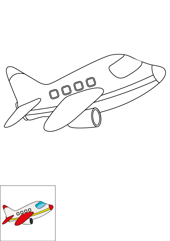 How to Draw An Airplane Step by Step Printable Color