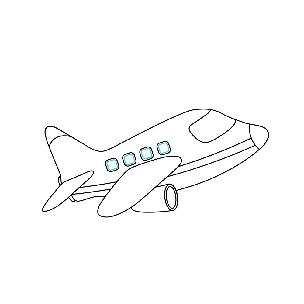 How to Draw An Airplane Step by Step Step  10