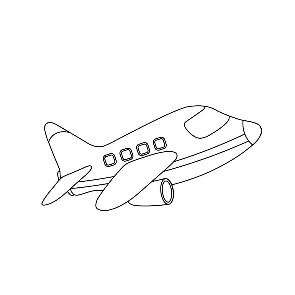 How to Draw An Airplane Step by Step Step  11