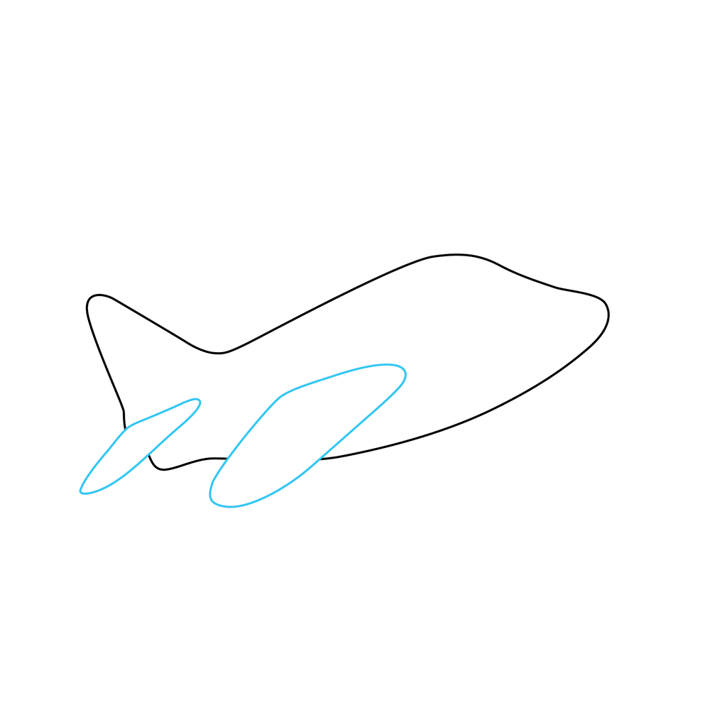 How to Draw An Airplane Step by Step Step  2