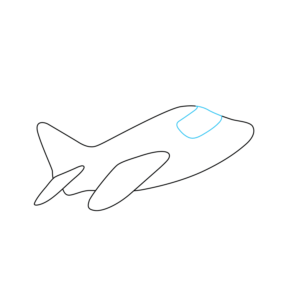 How to Draw An Airplane Step by Step Step  3
