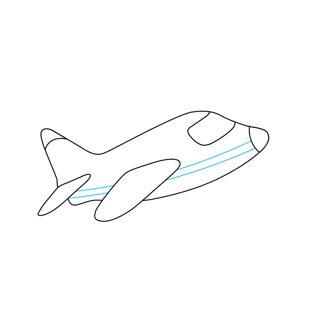 How to Draw An Airplane Step by Step Step  5