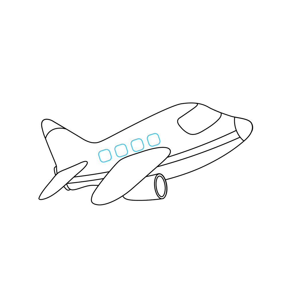 How to Draw An Airplane Step by Step Step  9