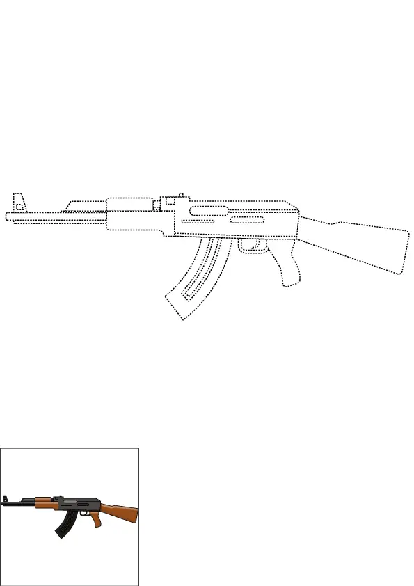 How to Draw An Ak47 Step by Step Printable Dotted