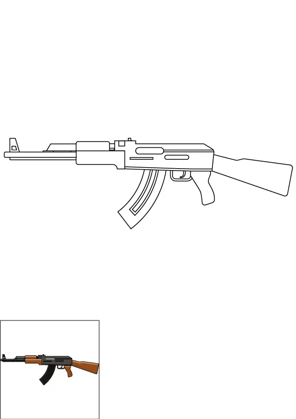 How to Draw An Ak47 Step by Step Printable Color