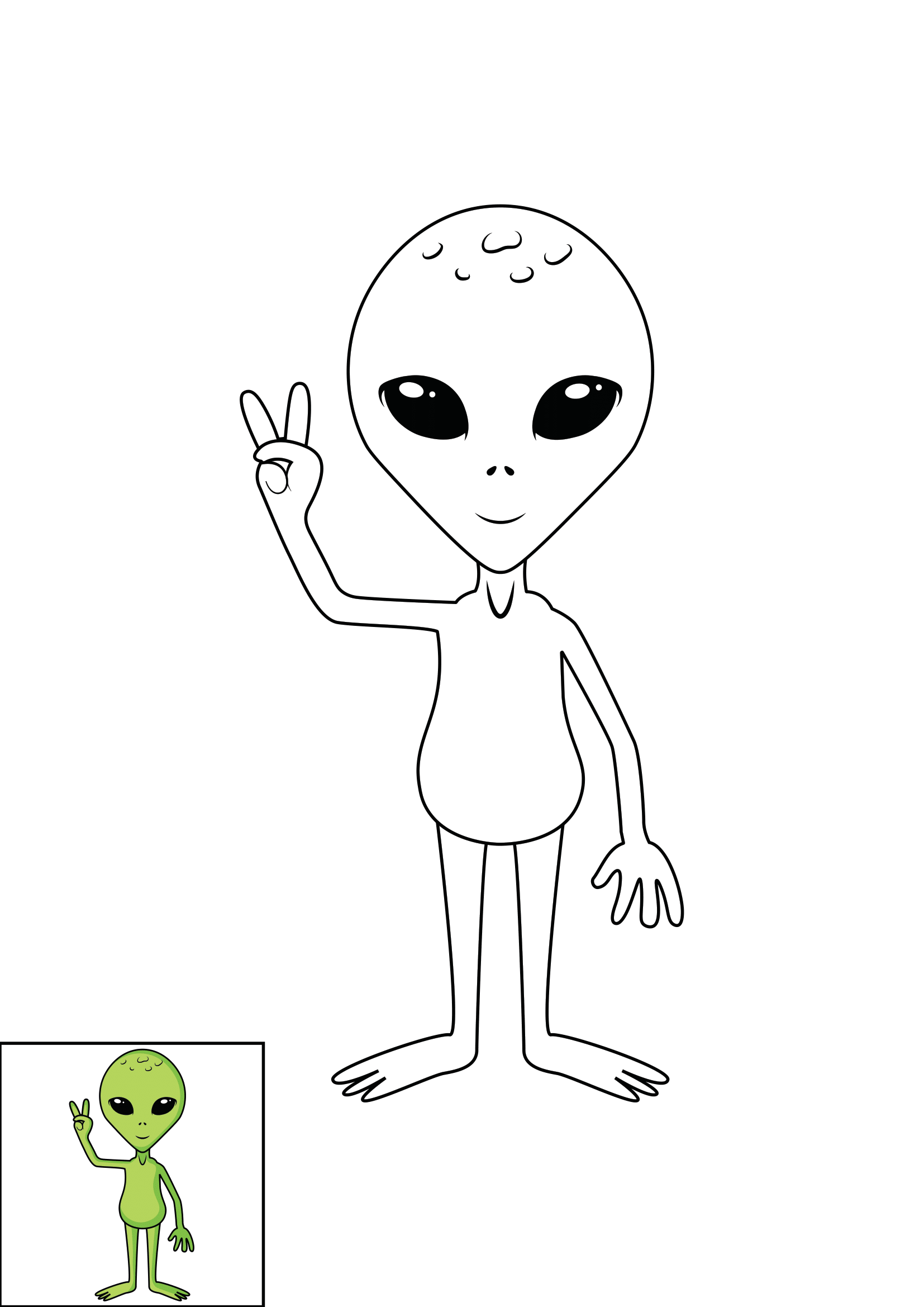 How to Draw An Alien Step by Step Printable Color