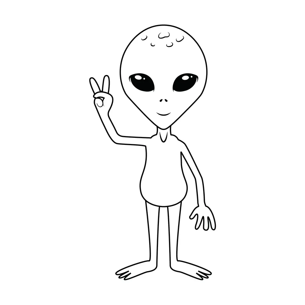 How to Draw An Alien Step by Step Step  7