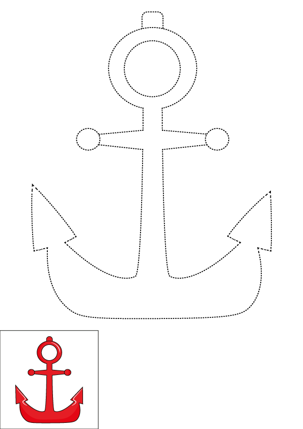 How to Draw An Anchor Step by Step Printable Dotted