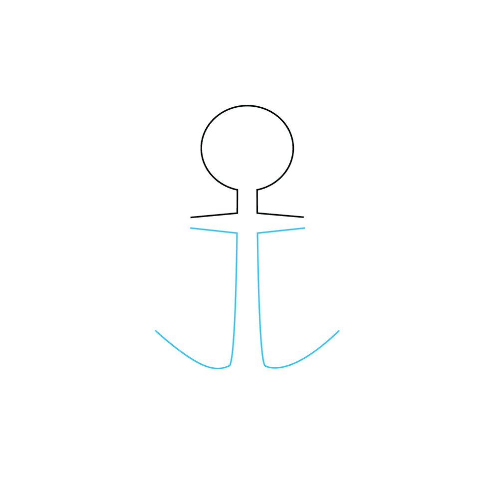 How to Draw An Anchor Step by Step Step  3