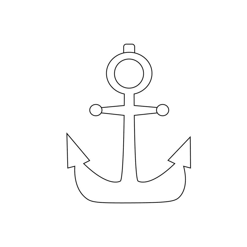 How to Draw An Anchor Step by Step