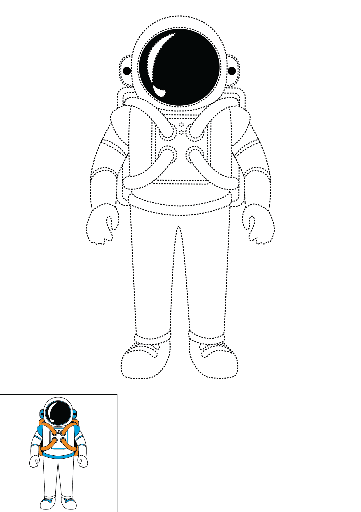 How to Draw An Astronaut Step by Step Printable Dotted
