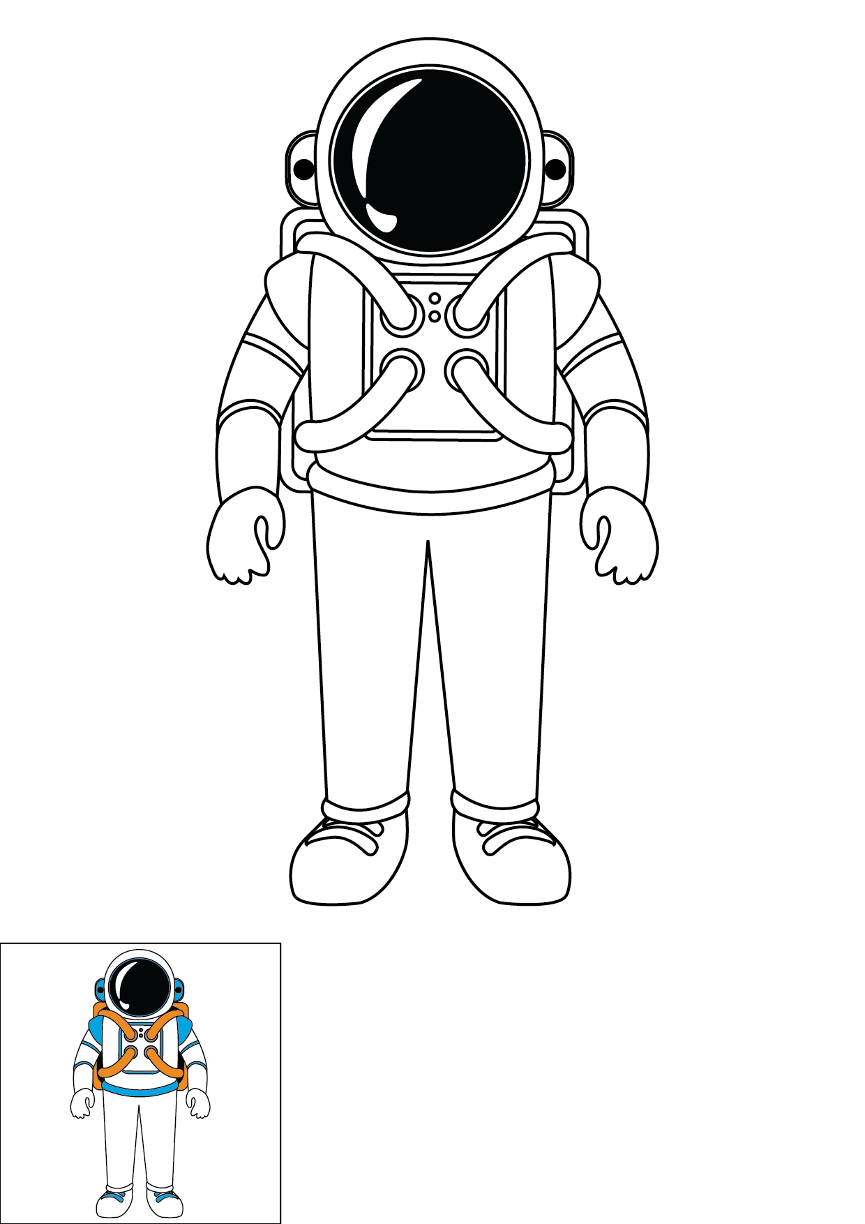 How to Draw An Astronaut Step by Step Printable Color