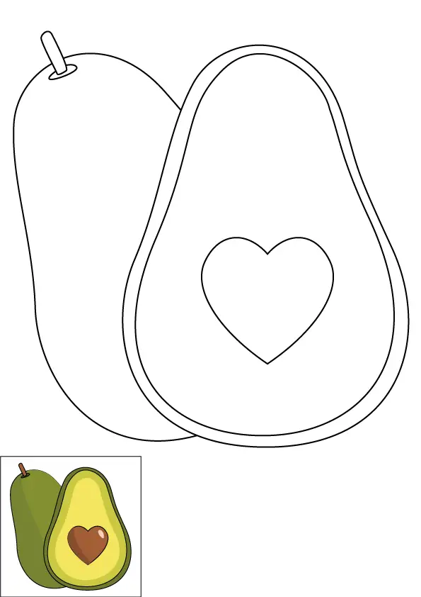 How to Draw An Avocado Step by Step Printable Color
