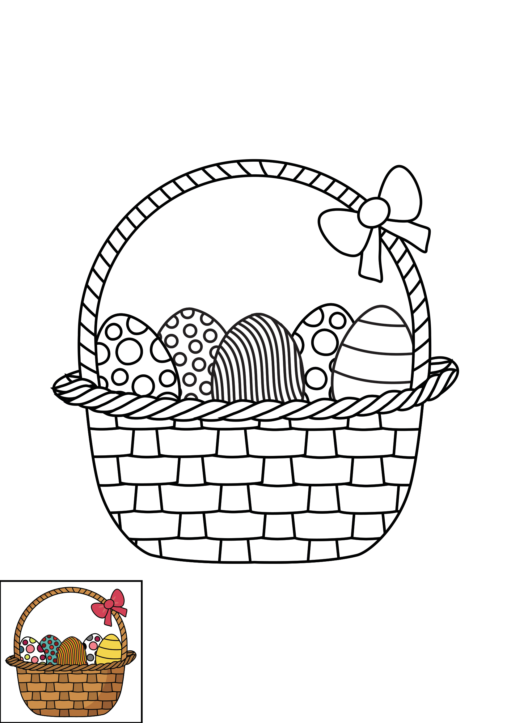 How to Draw An Easter Basket Step by Step Printable Color