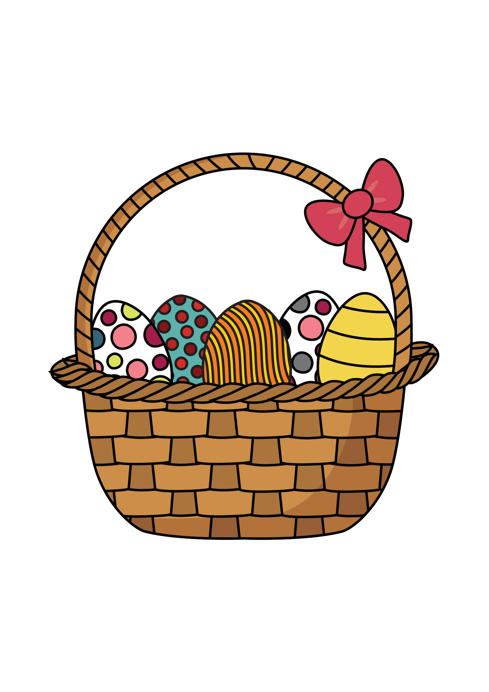 How to Draw An Easter Basket Step by Step Printable