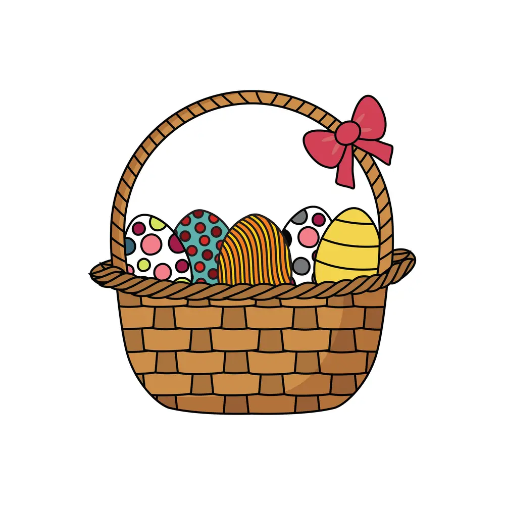 How to Draw An Easter Basket Step by Step Step  10