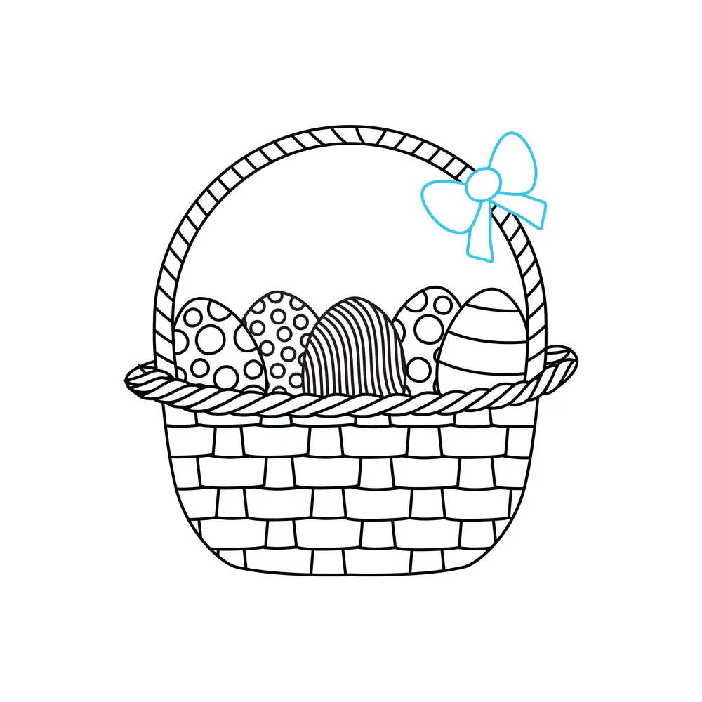 How to Draw An Easter Basket Step by Step Step  8