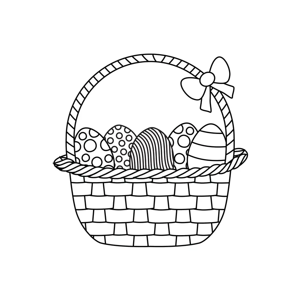 How to Draw An Easter Basket Step by Step Step  9