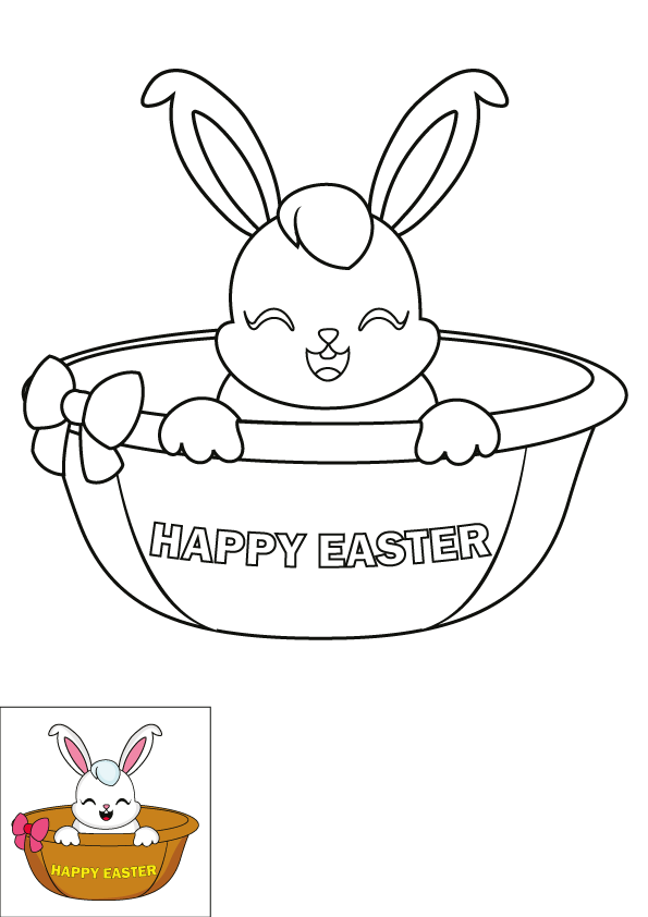 How to Draw An Easter Bunny Step by Step Printable Color