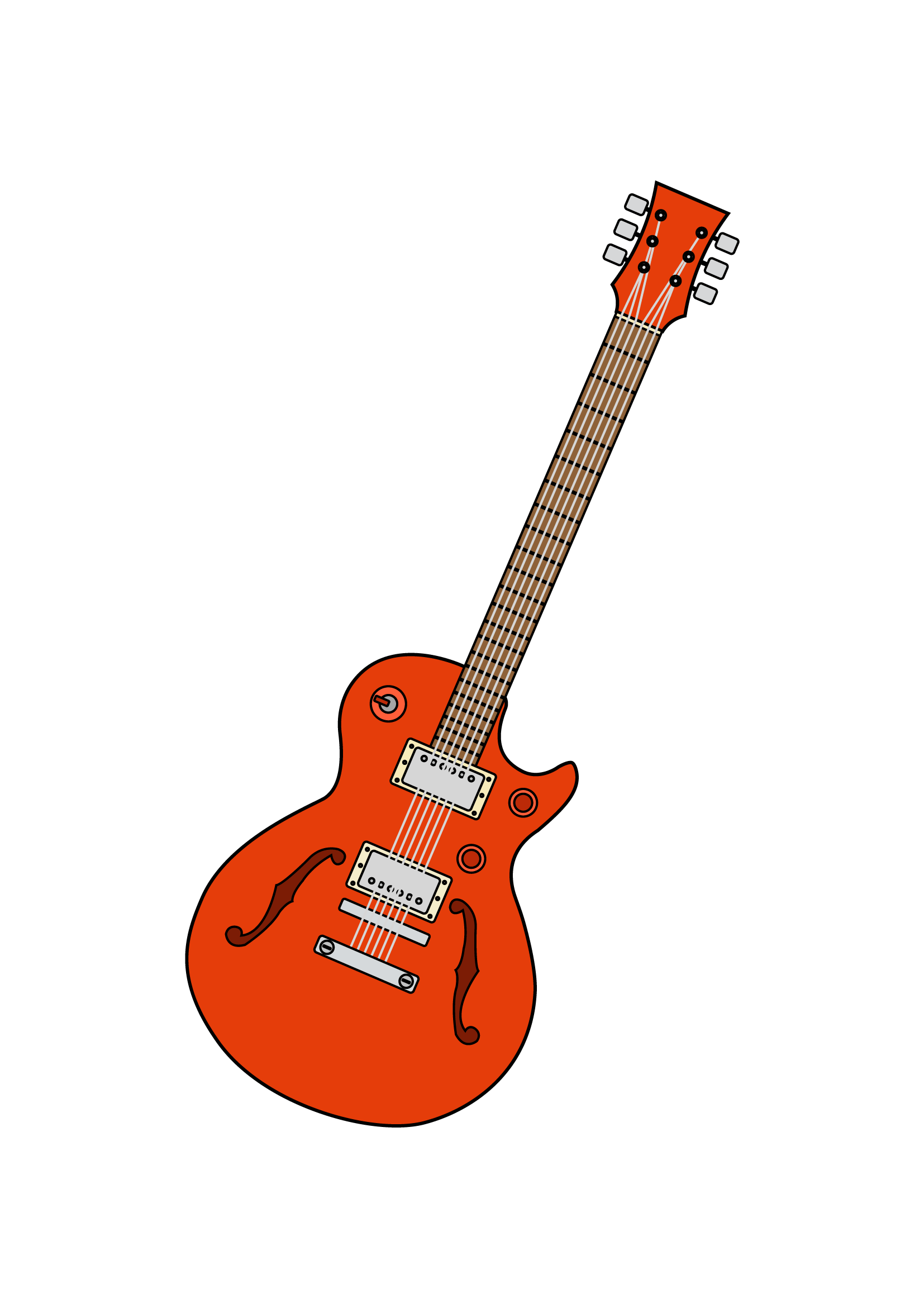 How to Draw An Electric Guitar Step by Step Printable