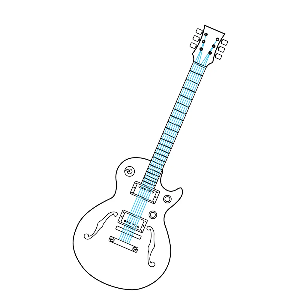 How to Draw An Electric Guitar Step by Step Step  10