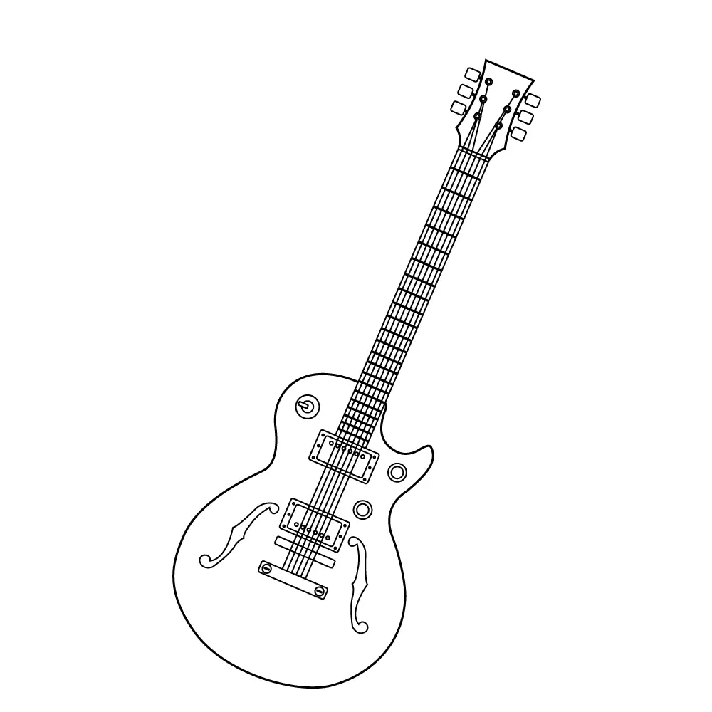 How to Draw An Electric Guitar Step by Step Step  11