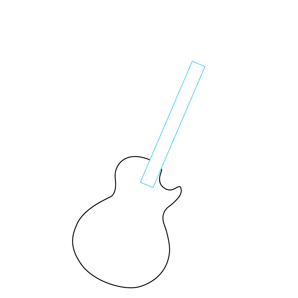 How to Draw An Electric Guitar Step by Step Step  2